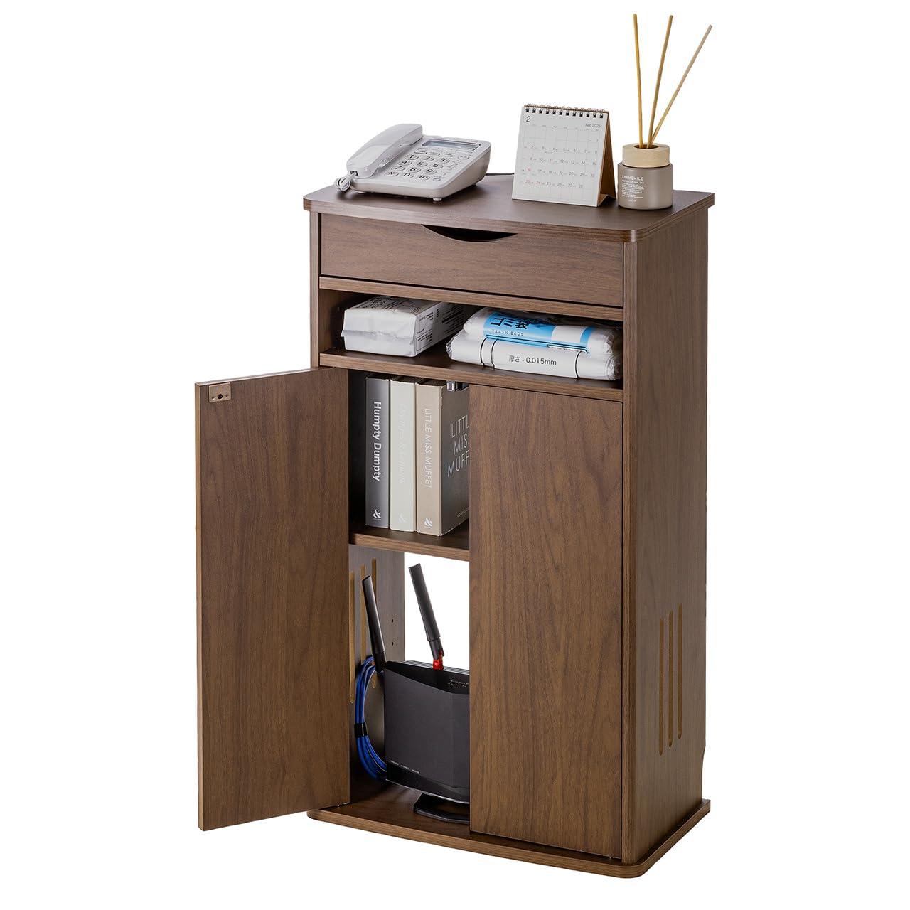 Amazon.co.jp: サンワダイレクト ルーター収納ボックス 電話台