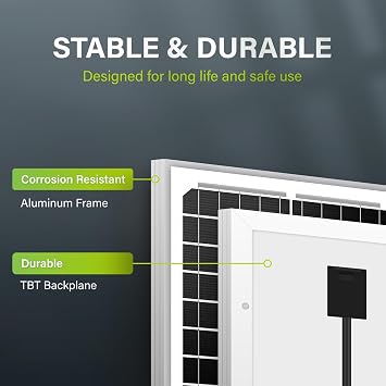 Newpowa 10W(Watts) 12V(Volts) Monocrystalline Solar Panel High-Efficiency PV Module Power for Boat RV Gate Opener Fences