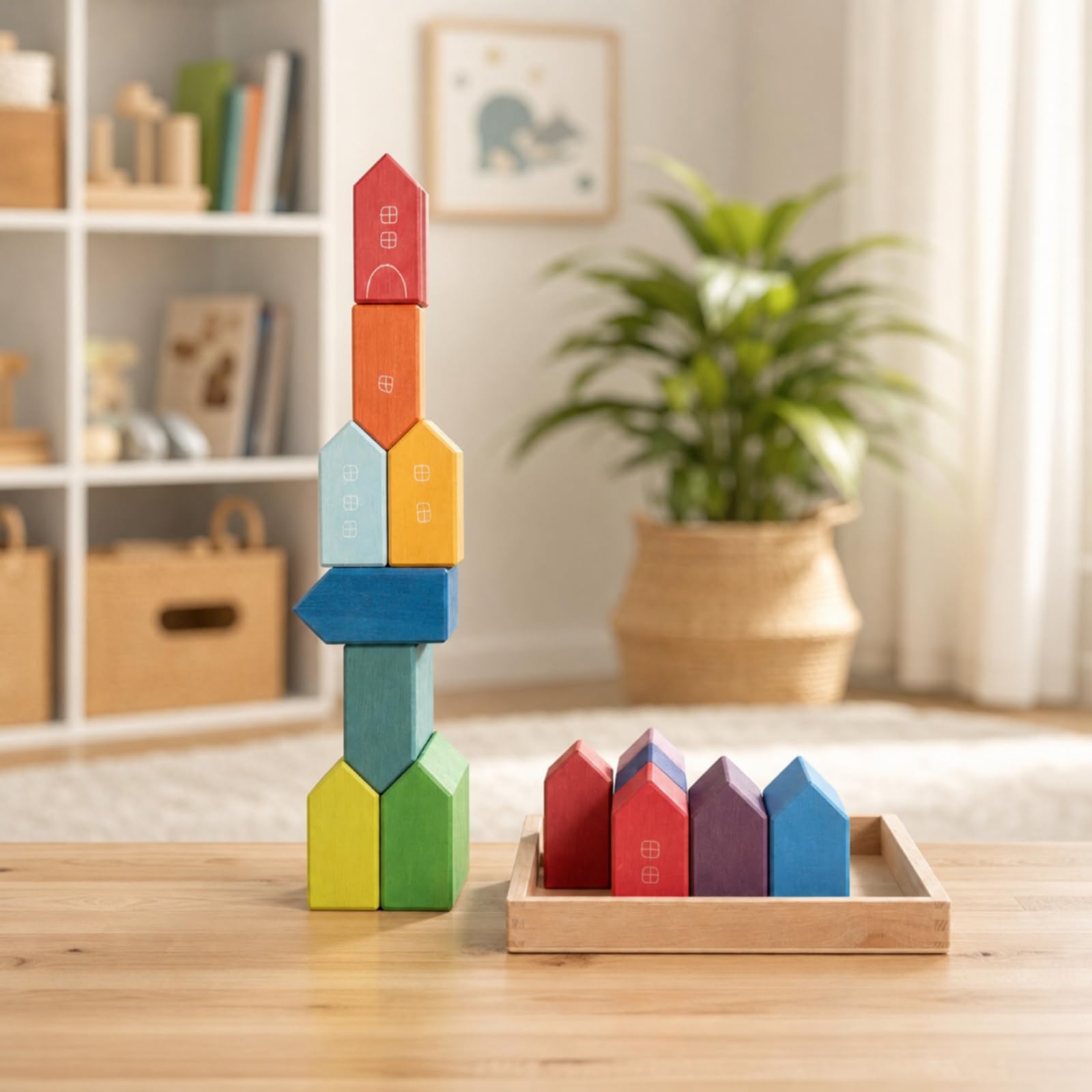 Juego Construcción con Banja Clásico Bloques Construcción Casas Seguro Pequeña Casa para, Guarría