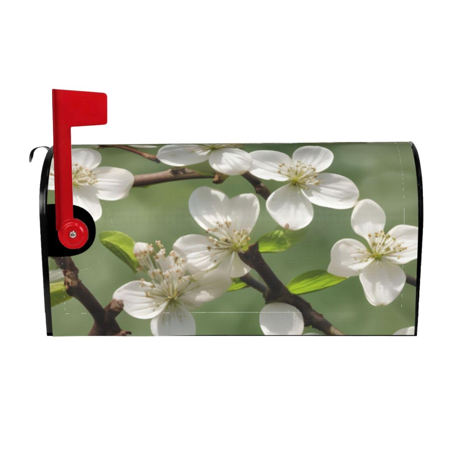 Spring Dogwood Blossoms Print Mailbox Cover Wraps Post Letter Box Cover Decor For Outside Garden Yard Farmhouse Home