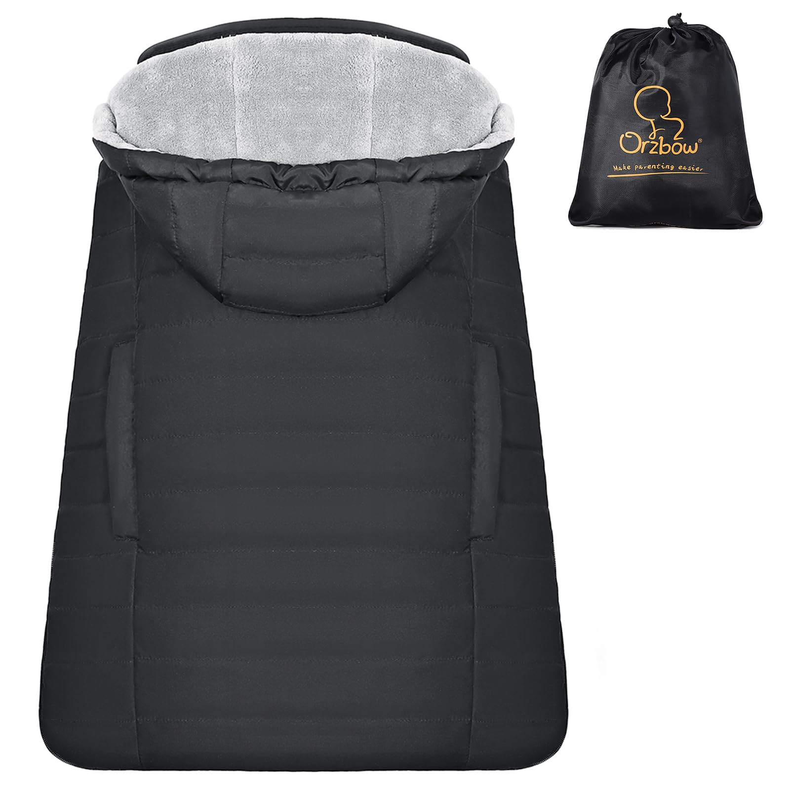 Orzbow Winter Baby Carrier Cover with Detachable Hood, Waterproof & Windproof, Universal for Baby Carriers and Baby Waist Stool, Baby Bunting Bag for