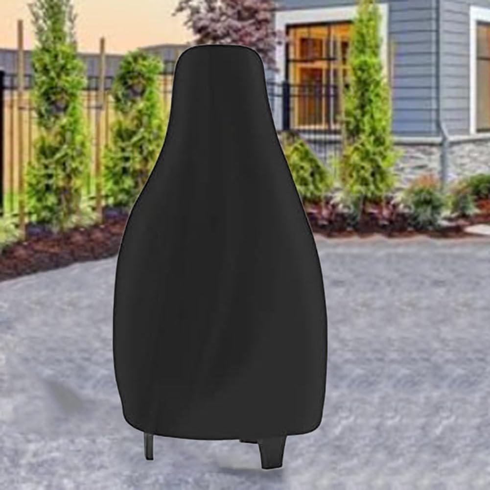 KiraKira for Heavy Duty 210D Chiminea Cover 24x48 Inches, All-Weather Outdoor Fireplace Protector with Adjustable Drawstring, Includes Storage Bag