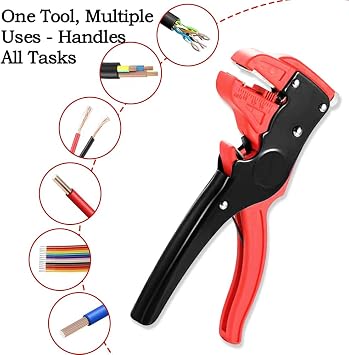 Automatic Wire Stripper, Self‑Adjusting Wire Stripping Tool for 14‑24 AWG