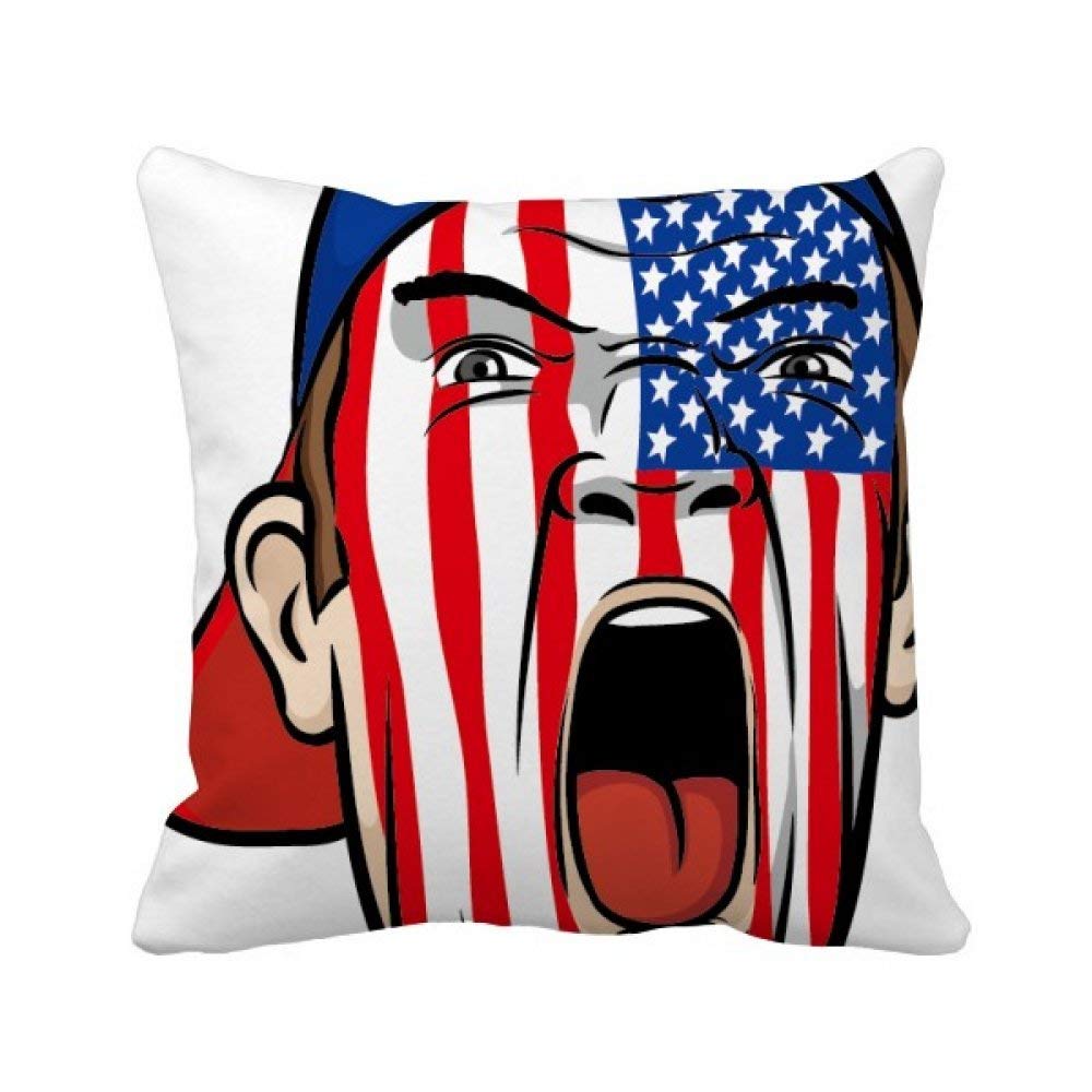 Oreiller drapeau Etats-Unis avec insert déhoussable pour un confort de canapé durable
