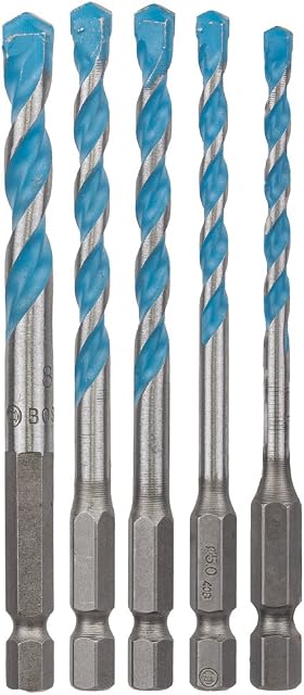 Bosch Professional 5-piece HEX-9 Construction Multi-Purpose Drill Bit Set (multi construction, Ø 4/5/6/8 mm, Accessories Impact Drills)