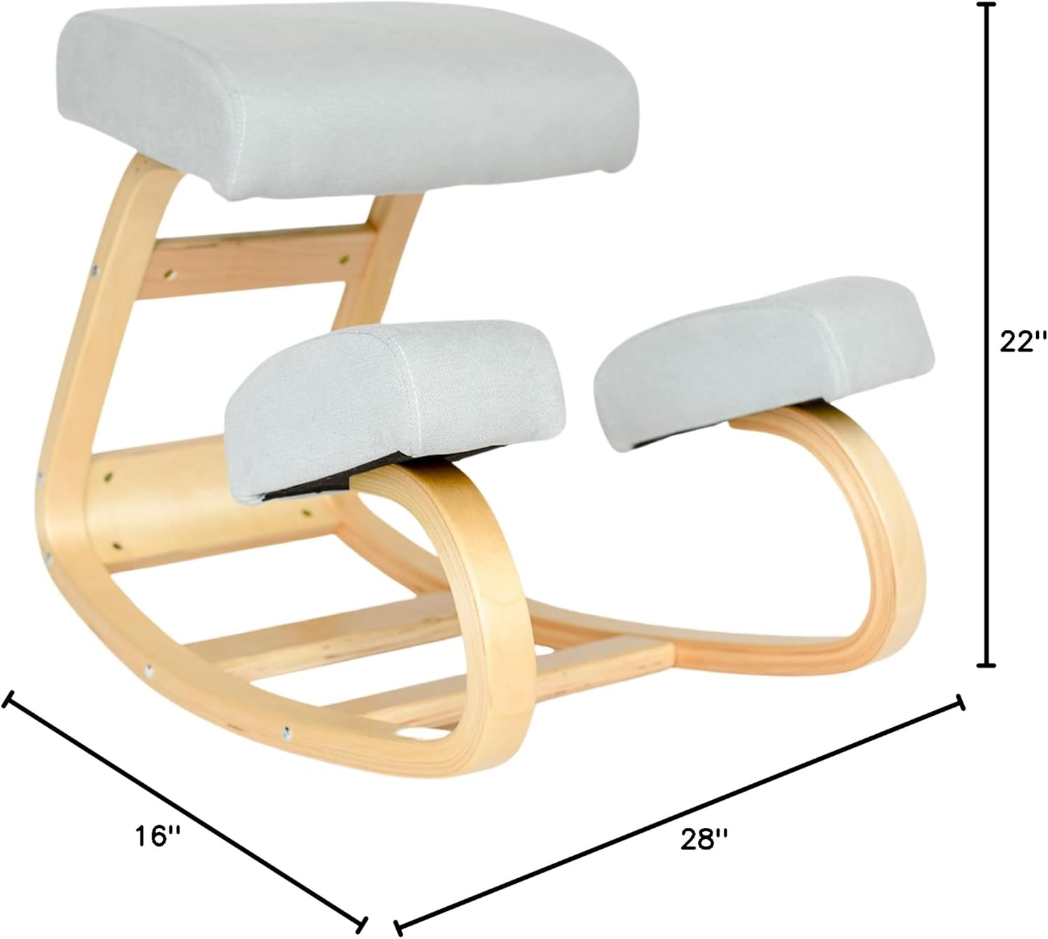 Sleekform Austin Kneeling Chair, Home Office Ergonomic Computer Desk Chair for Back Support with Boucle Cushion Covers