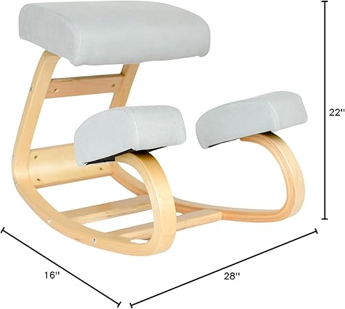 Miniatura 3 de Sleekform Silla ergonómica de rodillas – escritorio mecedora para oficina en casa, taburete ergonómico para sentarse activamente, silla correctora