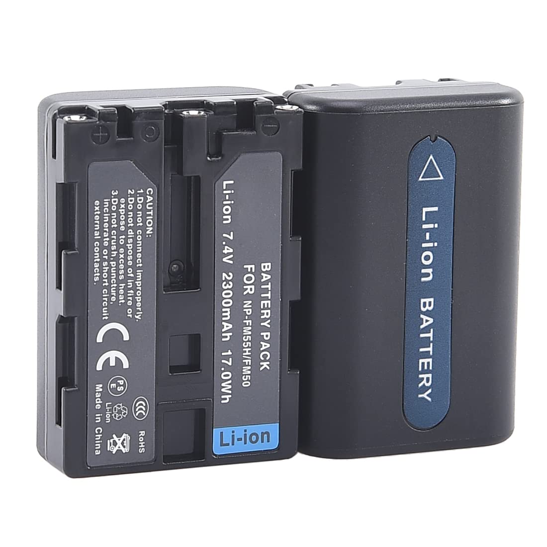 Batterie de Remplacement (Paquet de 2) et Chargeur Smart LED Dual USB Compatible pour Sony NP-FM30, NP-FM50, NP-FM51, NP-QM50, NP-QM51, NP-FM55H and Sony CCD-TR108, CCD-TR208, CCD-TR408