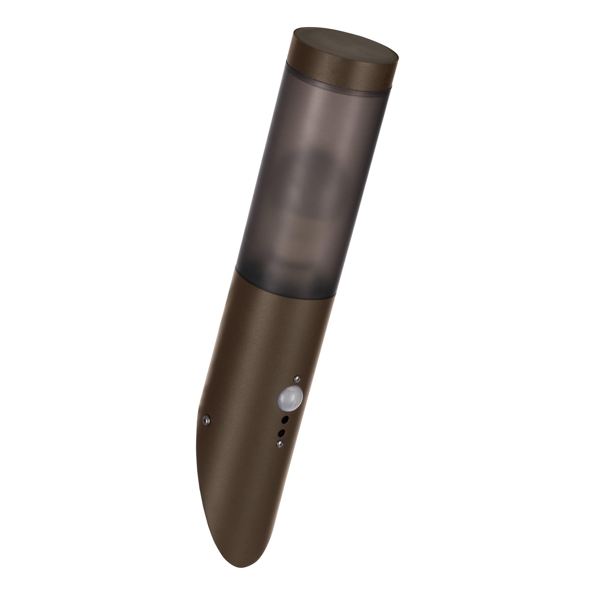 Eglo Rustbrown Outdoor Wall Lamp Helsinki, Outside Wall Spotlight Made Of Stainless Steel In Rust Brown, Porch Lighting With Motion Detector, Light Fixture With E27 Socket, Ip44