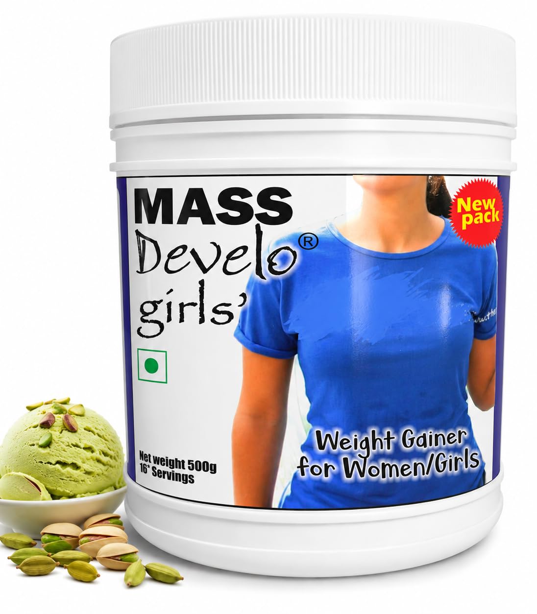 Develo Weight Mass Gainer Protein Shake for Fast Gain in women girls,Nutrition Food Supplement,with Natural Fat Energy 27 Vitamins & Minerals - 500 grams Powder Kesar Badam Flavour — Amazon image 5