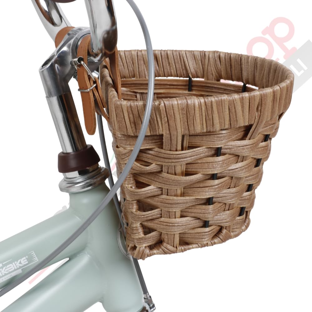 Tecnobike Shop Magik Bike Antonella Vélo pour fille vintage avec panier et roues amovibles, cadre en acier, selle réglable, mouvement à billes