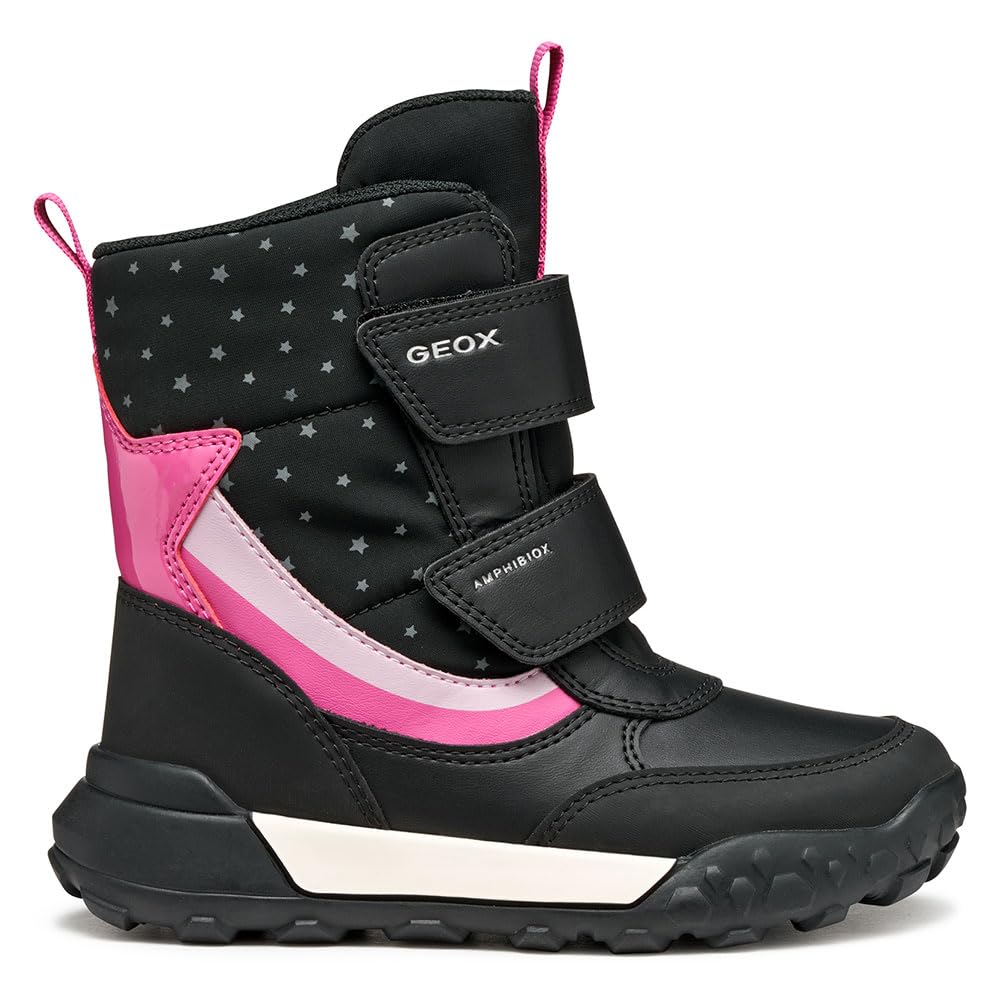 Geox Girls' J Trekkyup Girl B AbAnkle Boot, Black fuchsia, 11.5 UK