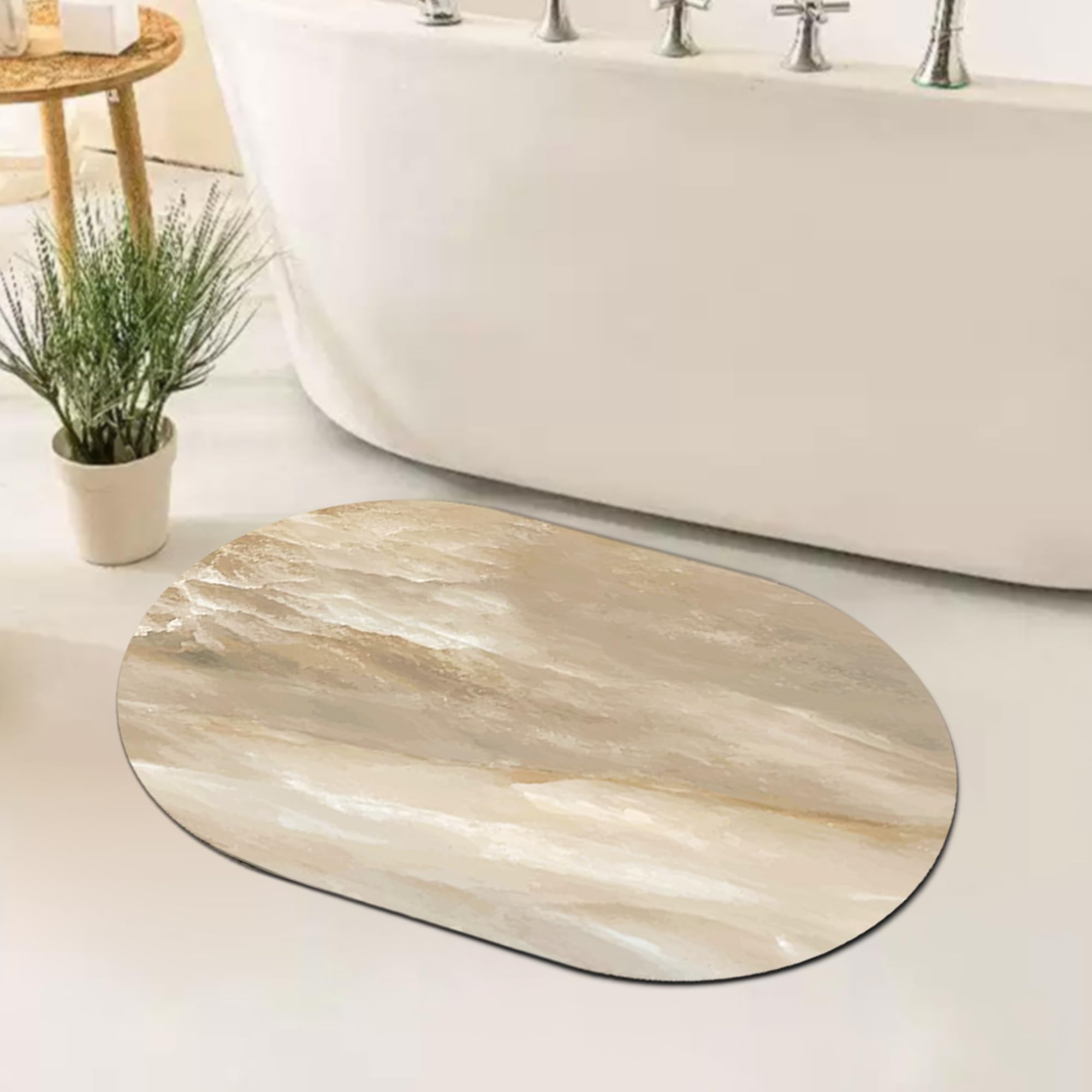 voofly Bathroom Mat Super Absorbent Bath Mats Quick Dry Thin Bathroom Rug Fit Under Door Non Slip Rubber Bath Mats for Bathroom Floor, Bathtub, Shower