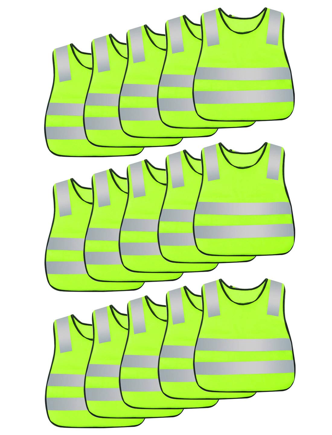 AIEOE Gilet di Sicurezza per Bambini Gilet Riflettenti Ad Alta Visibilità Gilet in Velcro per Corsa Ciclismo Jogging 5/10/15/20 Pezzi