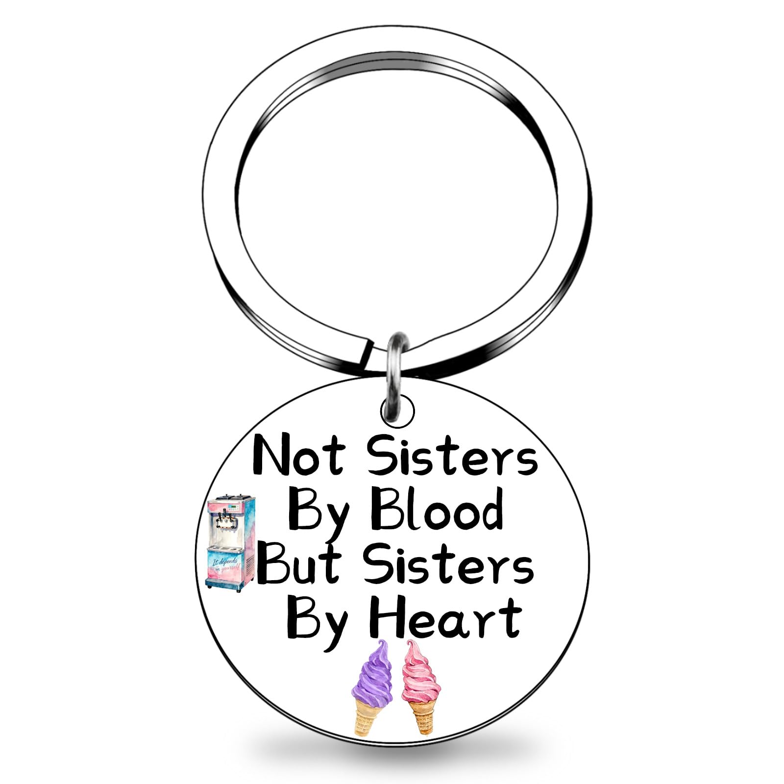 Quluvaeri Women's Silver Soul Sister Gifts Not Sisters By Blood But Sisters By Heart Keyring Soul Sister Keychain Bestie Gift