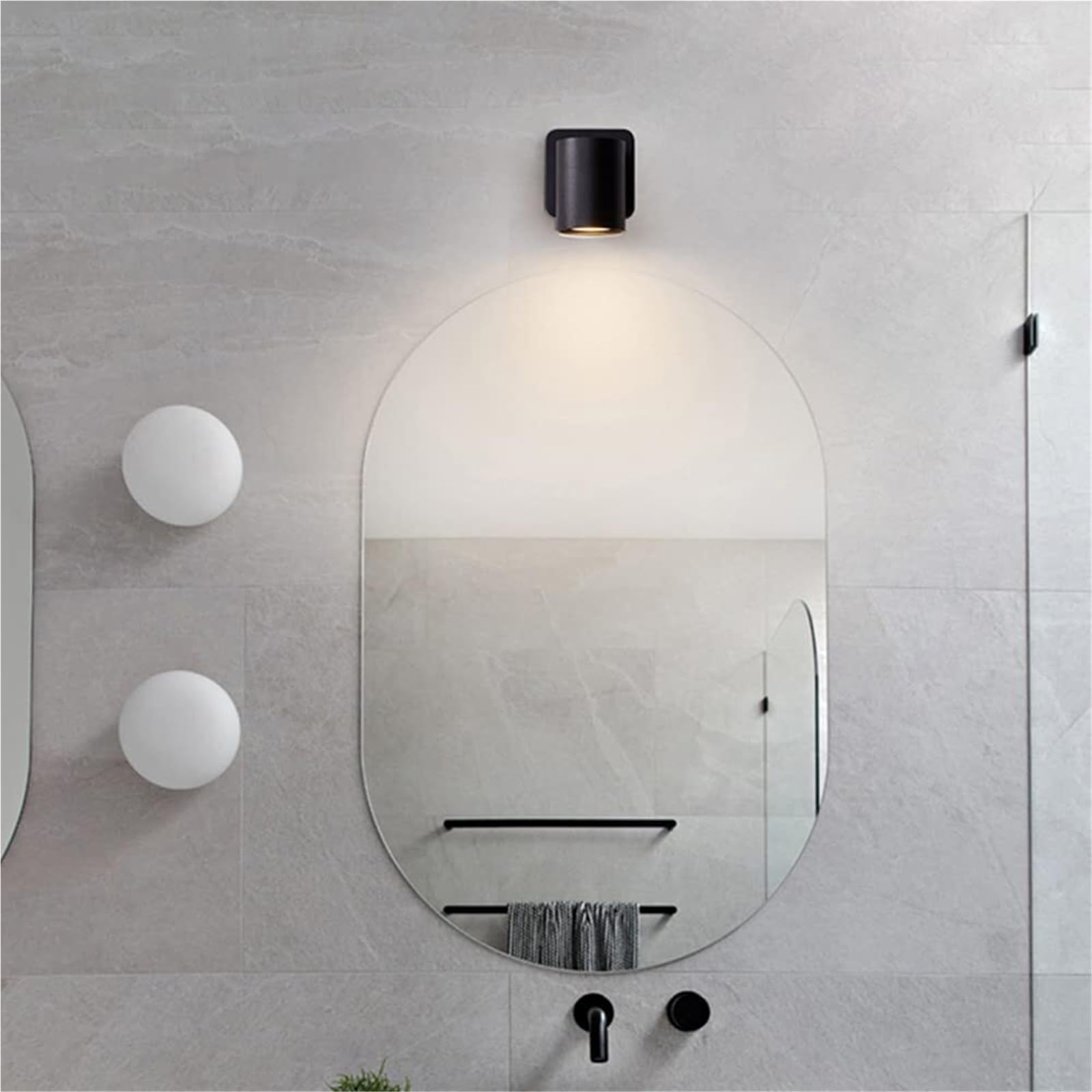 Lampa ścienna LED z przełącznikiem | Reflektor obrotowy z żarówką GU10 | Obrotowa lampka nocna do czytania, wpuszczana | Kinkiety ścienne do wnętrz na zagłówek