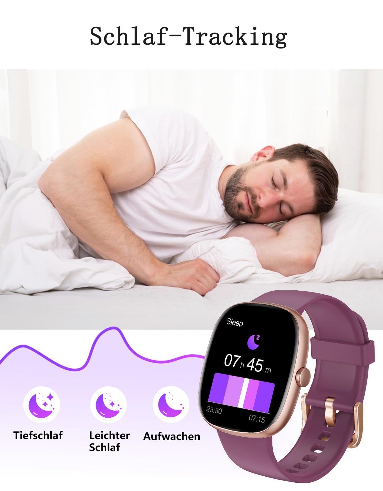 Smartwatch Damen mit Telefonfunktion,1.85"Smart Watch mit SpO2/Herzfrequenz | Schlafmonitor/ Schrittzähler 100+Sportmodi,IP68 Wasserdicht Fitnessuhr Whatsapp Benachrichtigung für Android iOS Handy