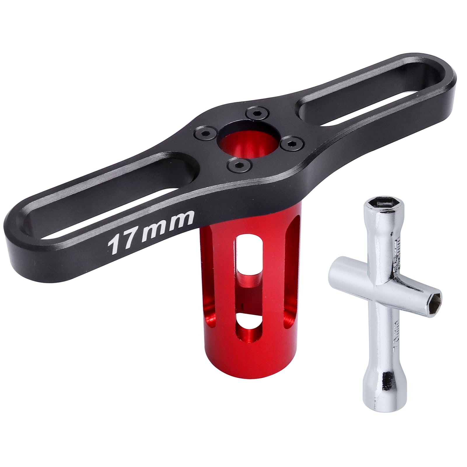 AllinRC 17mm Hex Wrench & Small Cross Wrench RC Tools for 1/8 1/10 Traxxas Arrma Redcat RC Car Truck Crawler Buggy