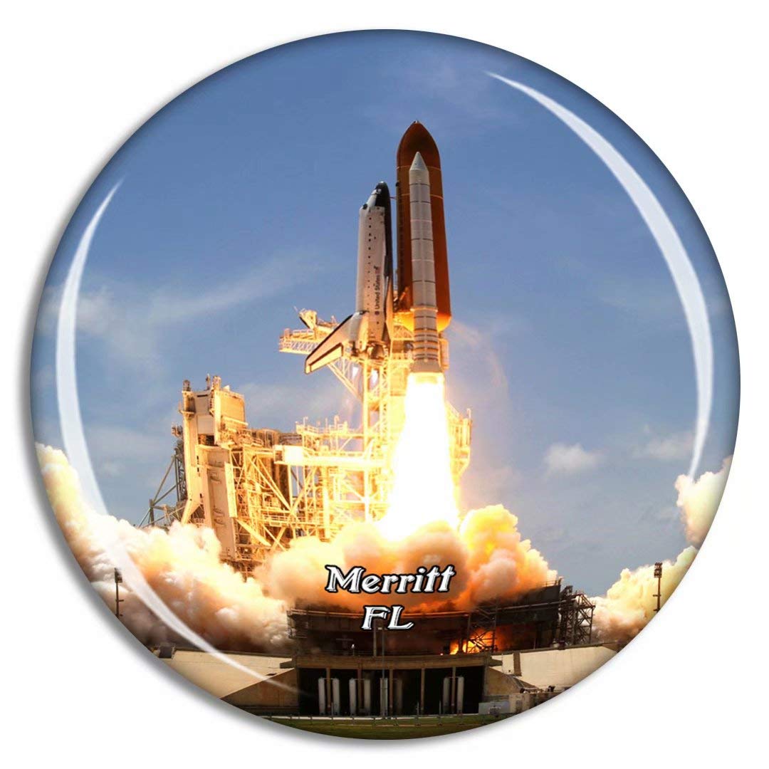 Weekino Merritt Island Nasa Kennedy Space Center Florida Usa Magnet Travel Souvenir 3D Crystal Glass Collection Gift Refrigerator Sticker