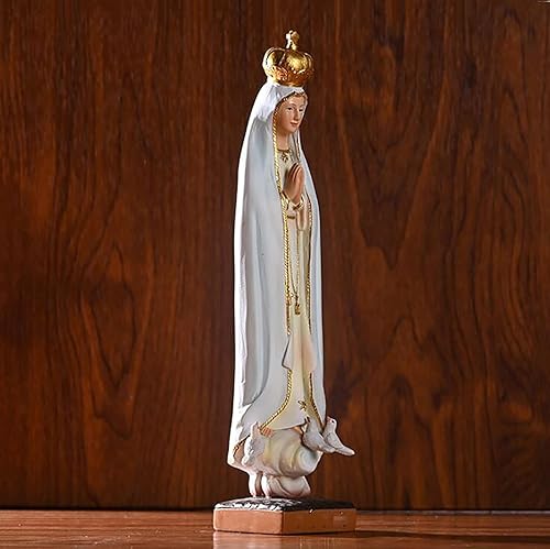 Miniatura 4 de RR&LL Figura de Virgen María de Fátima, estatua católica, resina, 8.26 x 2.36 x 2.16 pulgadas, blanco