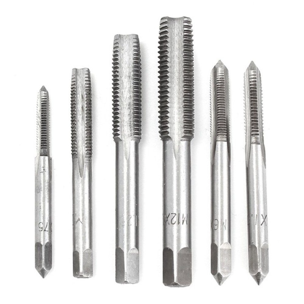 Kit de 40 piezas de grifo y troquel, M3-M10 de aleación dura, roscas métricas, herramientas de corte, kit de roscado de taladro cónico con caja de almacenamiento para cortar rosca externa e interna