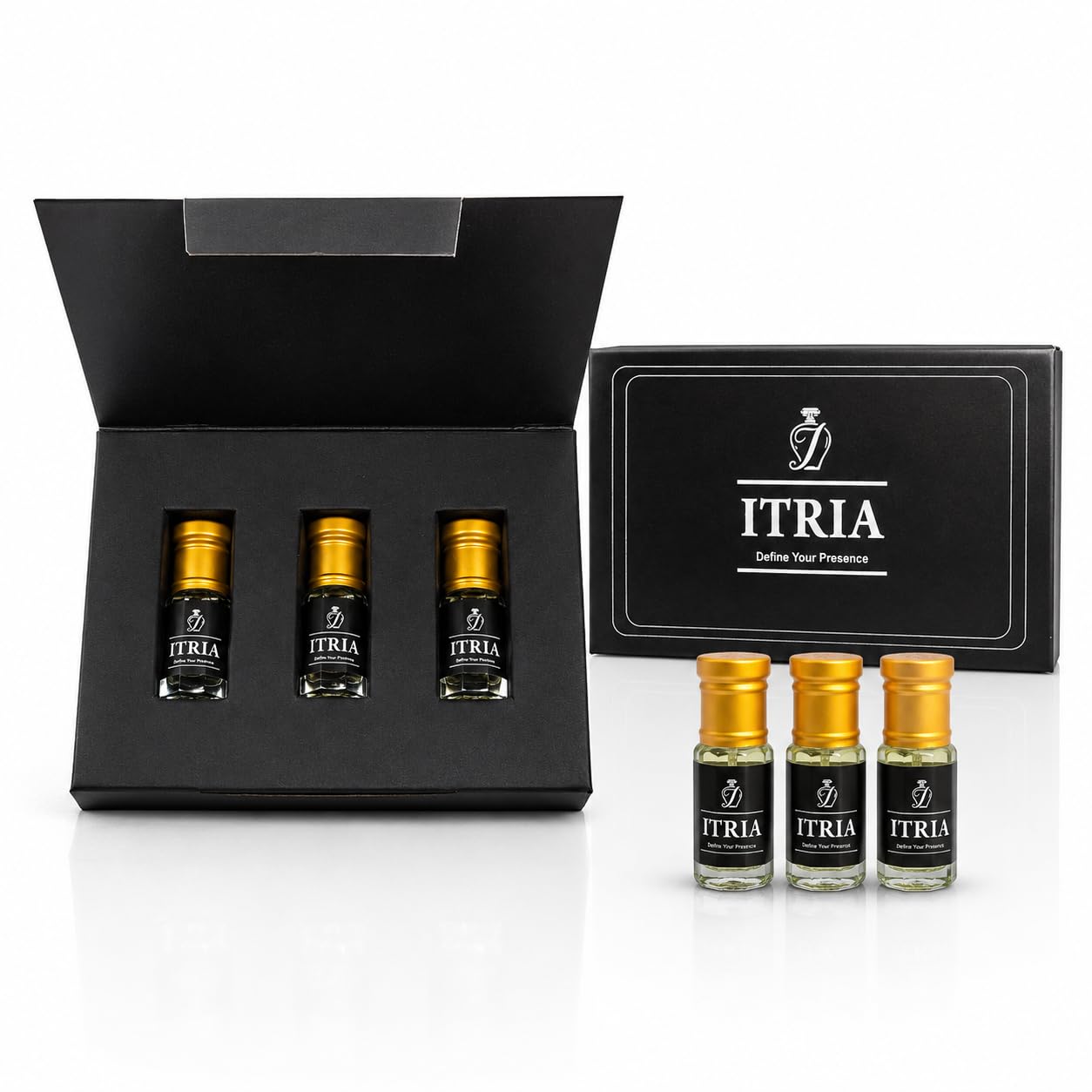 ITRIA Premium Attar Gift Set for Men & Women | Long Lasting Non Alcoholic Concentrated Perfume Oil | Luxury Fragrance Combo Pack of 3-image-4
