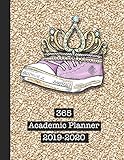 365 Academic Planner 2019-2020: Large glitter print academic diary planner for all your educational organisation - Gold sparkle design with sneakers and crown