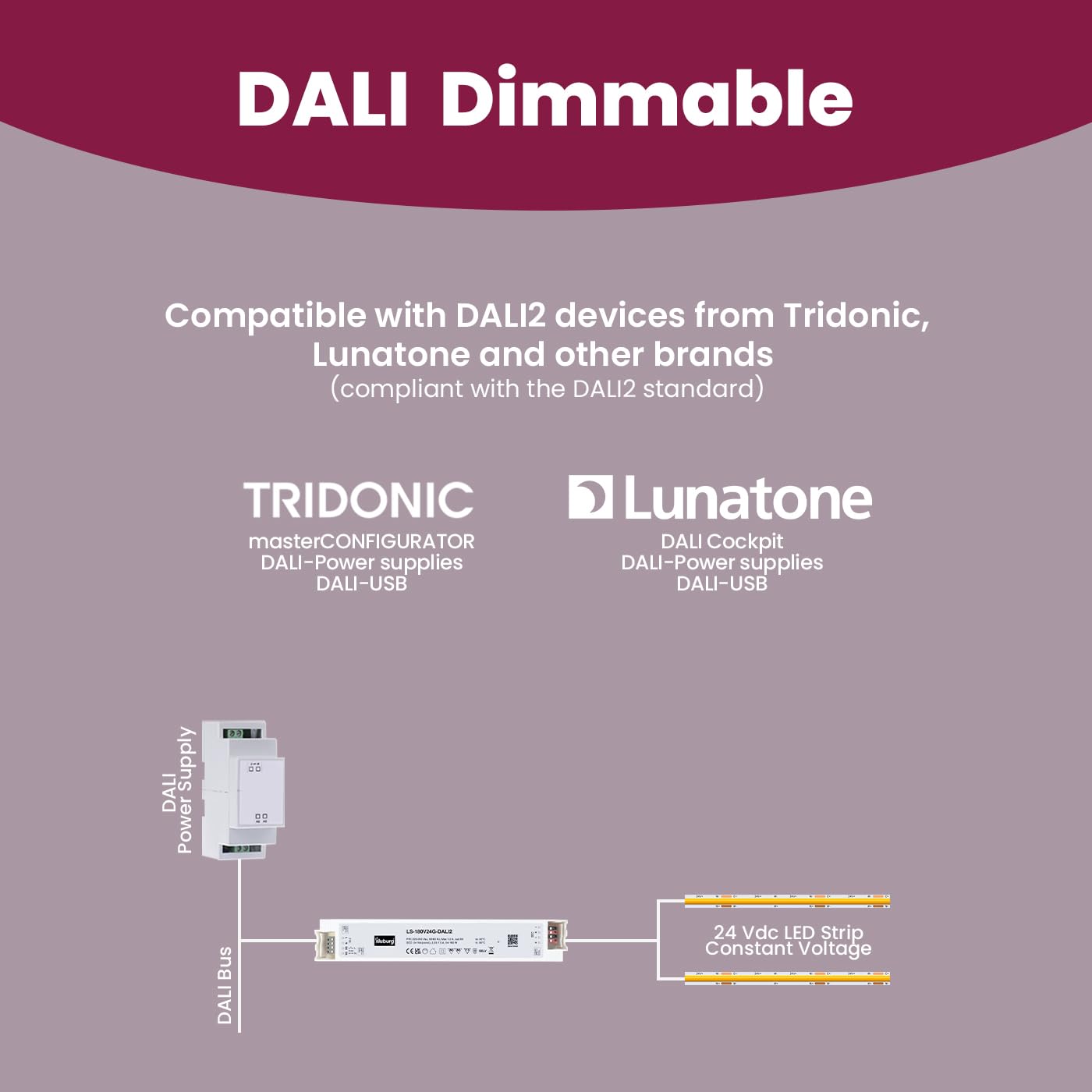 Transformador LED 24V 54W - 180W Regulable DALI PUSH Sin Parpadeo LED Alimentador Fuente de Alimentación