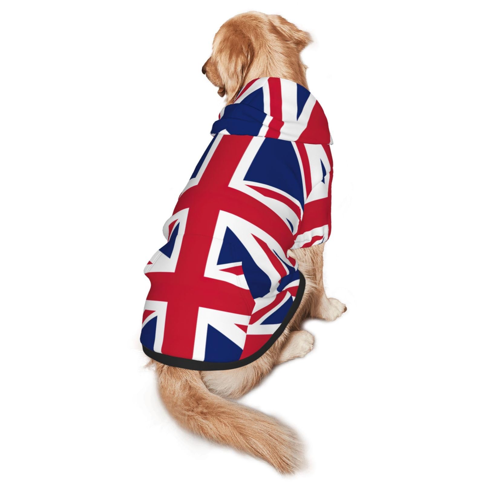 British Flag Print Dog Hoodie For Medium To Large Dogs, Warm, Soft, Breathable Sweatshirt, Easy To Wear Jumper For Winter And Fall, Pet Coat Pullover