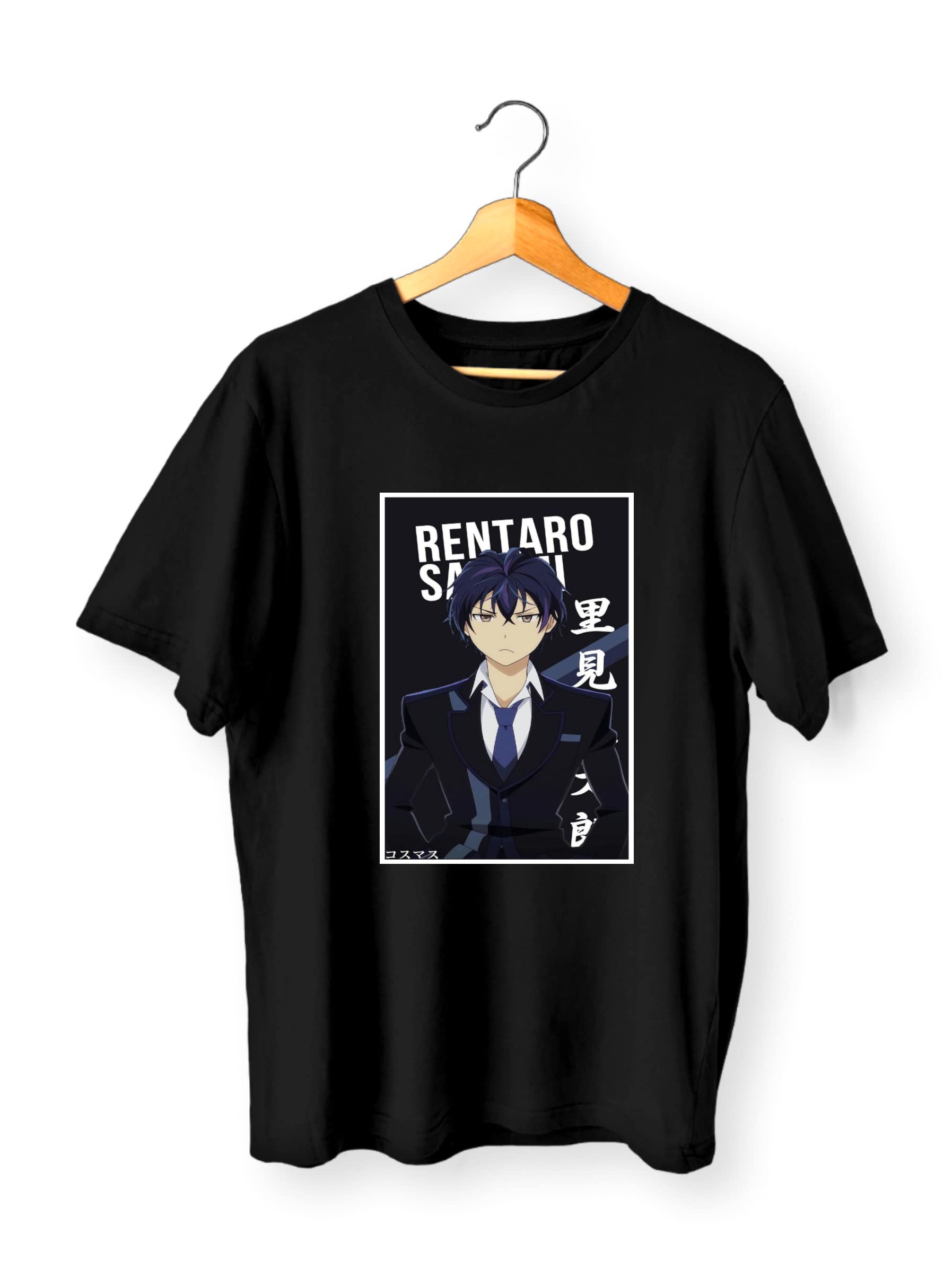 Darkbuck® Anime T Shirt for Men and Women Regular Fit Tshirts Rentaro Satomi Unisex Pure Cotton Casual Wear Round Neck T-Shirt