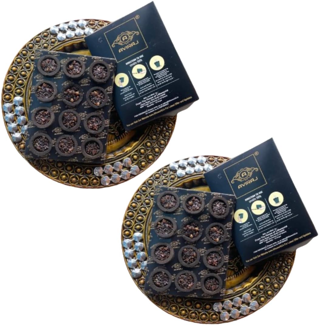 Aviraj (24 Cups) Natural Loban Dhoop Cup for Pooja I Hawan Cup Sambrani Natural Herbs Added Dhup Cups