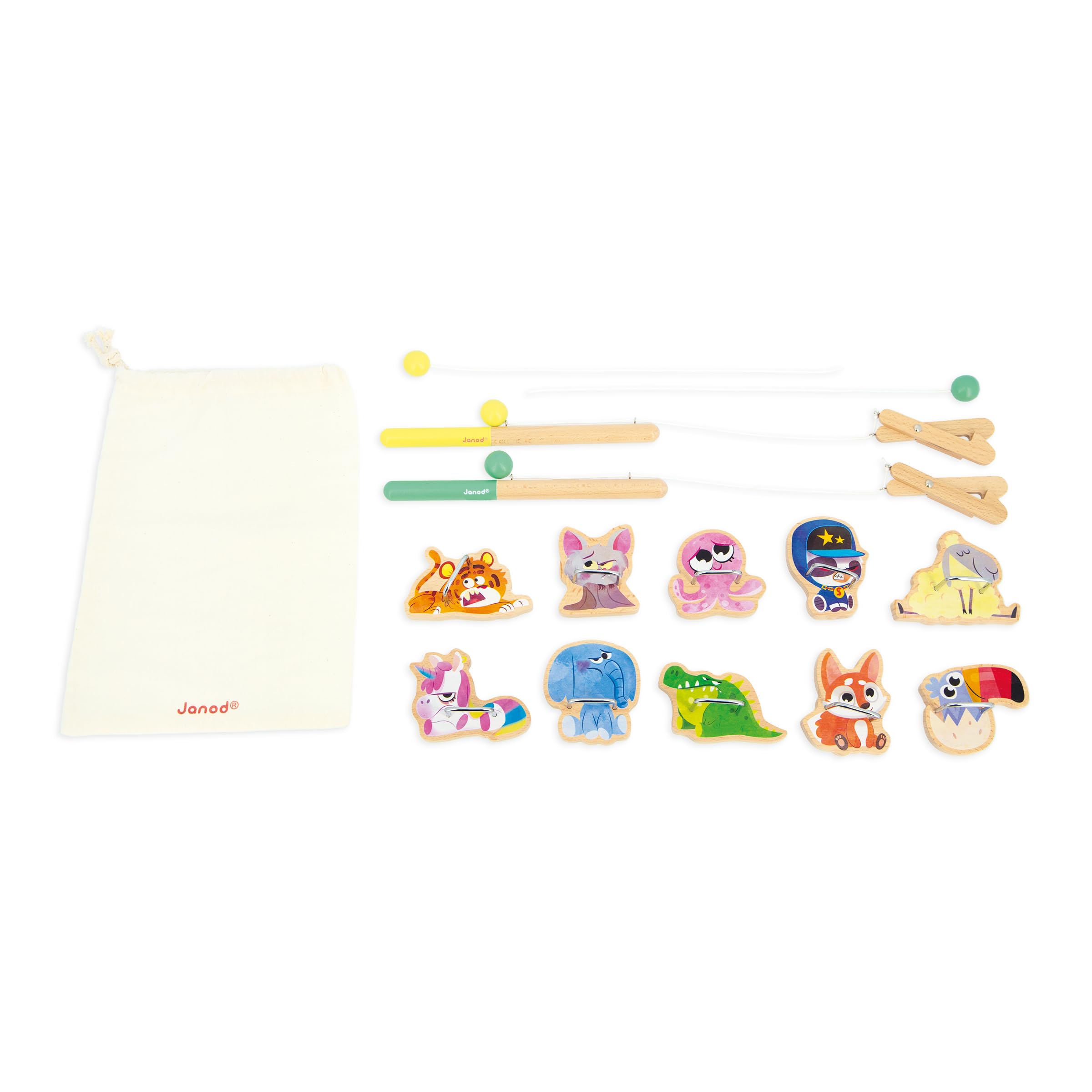 Janod, Applepop Claw Game, Children’s Game of Skill, 2 Claws + 10 Animals + 1 Bag, Develops Dexterity & Concentration - Image 4