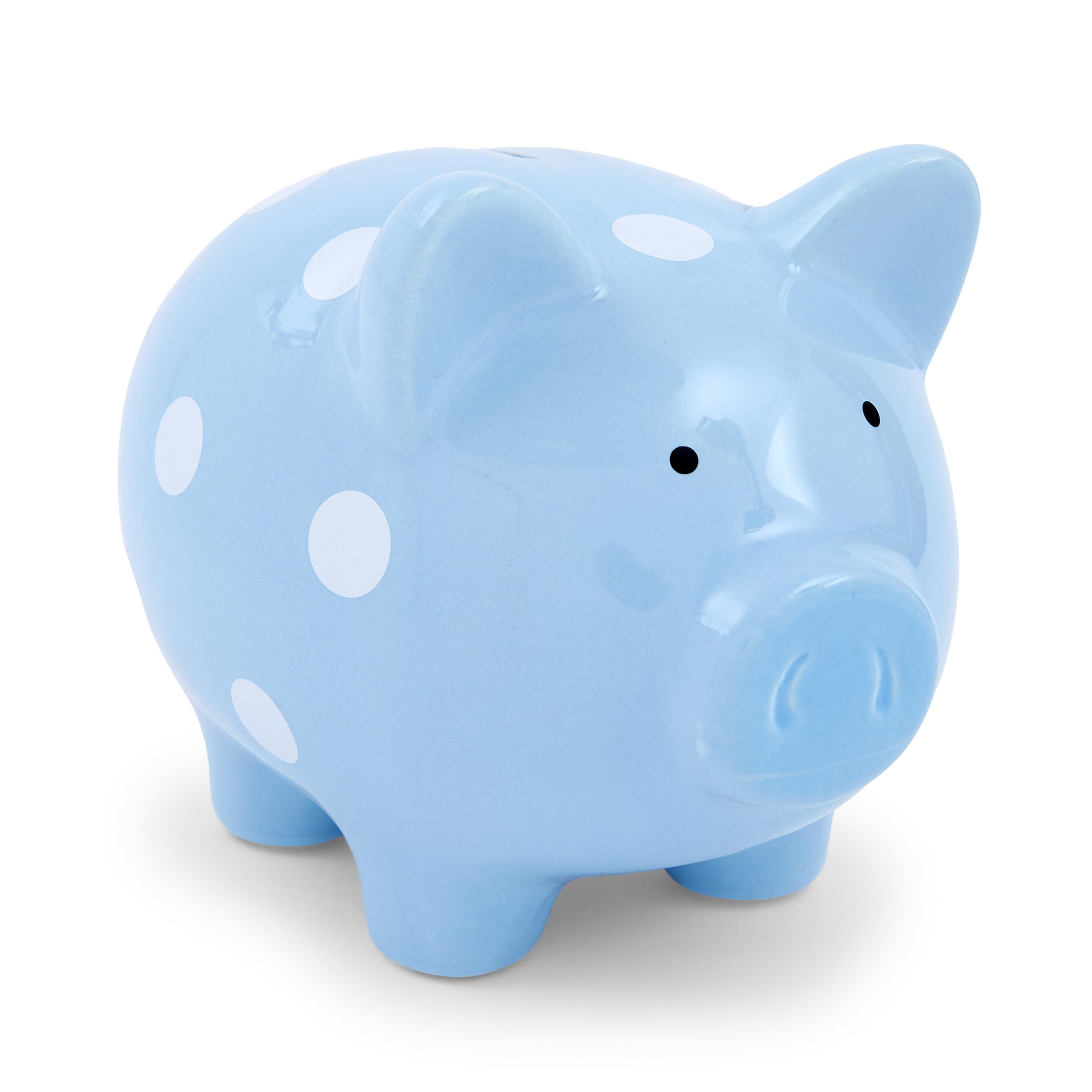 Mousehouse Gifts Girls Blue - Large Spotty Pig Piggy Bank Money Box For Children & Adults - Pink Grey And (Blue)