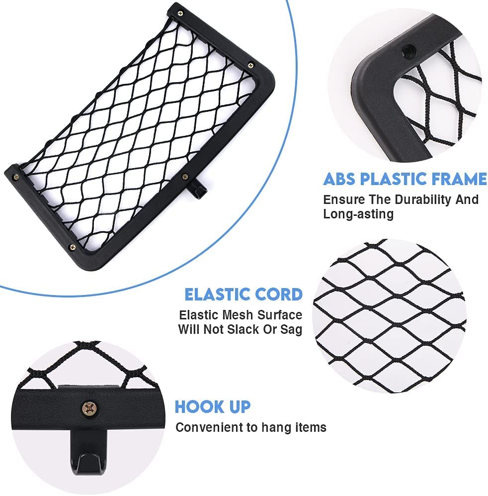 2 Rete Portabagagli Auto Autoadesive - Organizzatore Piccoli Oggetti Per Cellulare, Documenti, Accessori - Foto 5