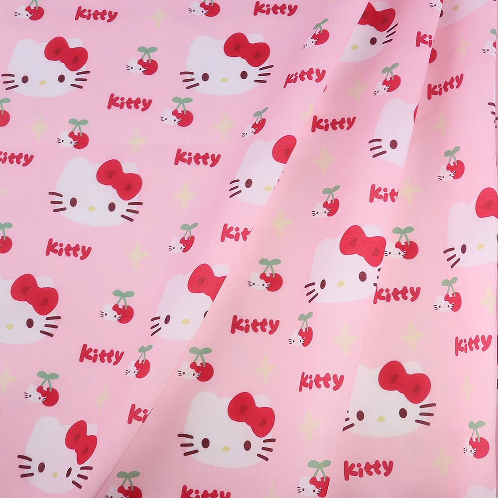 ハローキティ 蝶柄 ピンク生地はぎれ ハローキティ 蝶柄 ピンク生地はぎれ Hello Kitty (ハロー