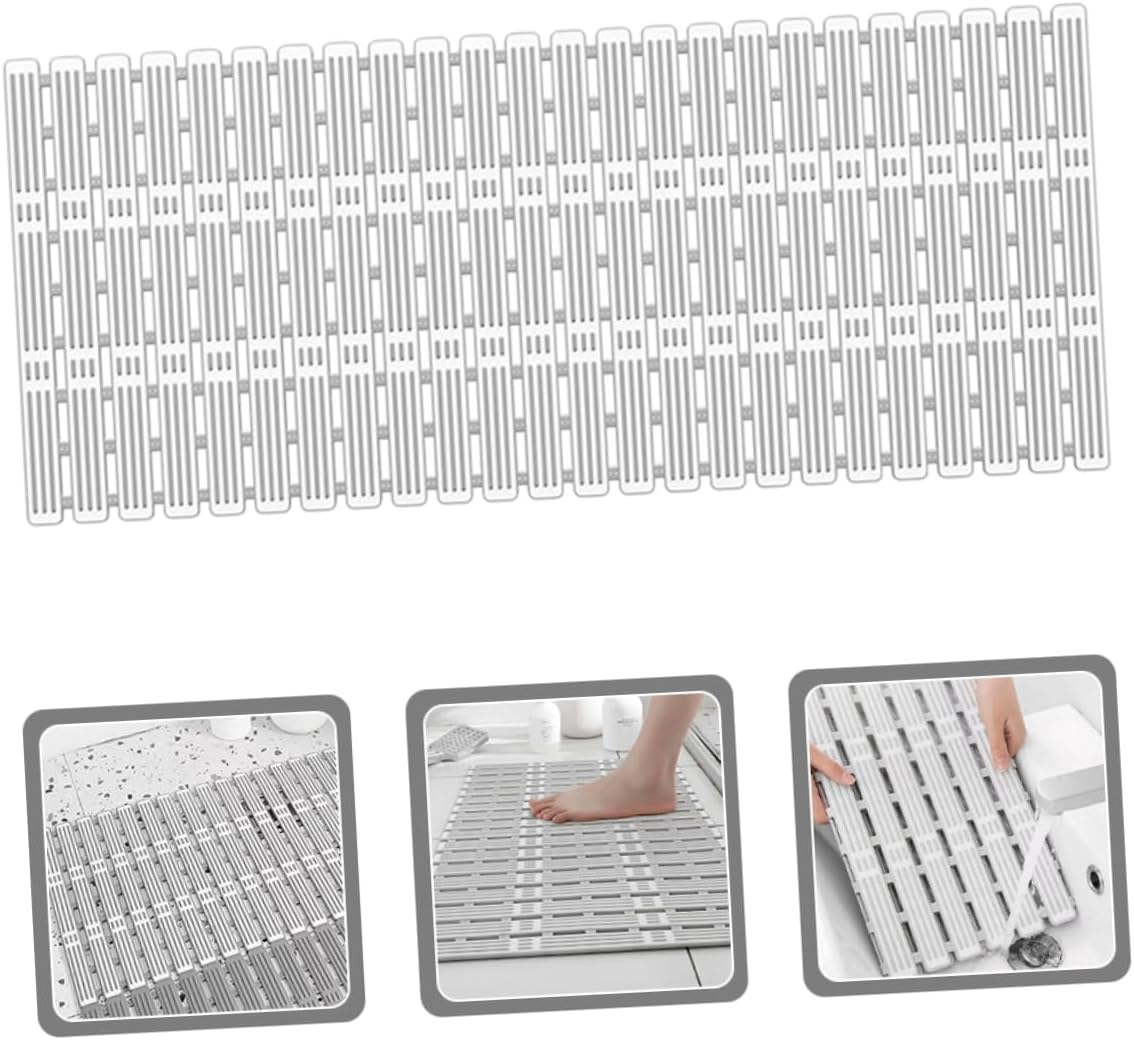 POPETPOP Bathtub Mat Suction Cups Slip Bath Mat for Shower Washable Non-Slip Treatment TPE Material