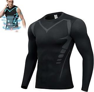 VanglI Men's Compression Shirts Top Long Sleeve Energxcell Ionic Shaping Shirts Sports Baselayer Workout Running Athletic Gym T Shirt (Color : A, Size : M)