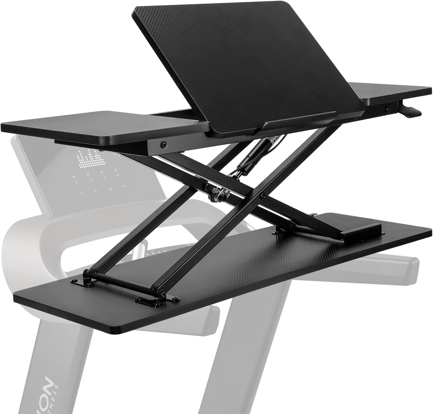 Treadmill Desk,2 in-1 Universal Monitor Stand for Desk Attachment for Treadmill Office Desk,4-Levels Angle Adjustable and Height Adjustable Workstation Holder,Black