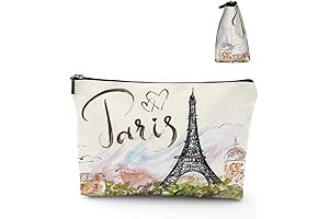 Large Capacity Romantic Paris-Themed Makeup Bag