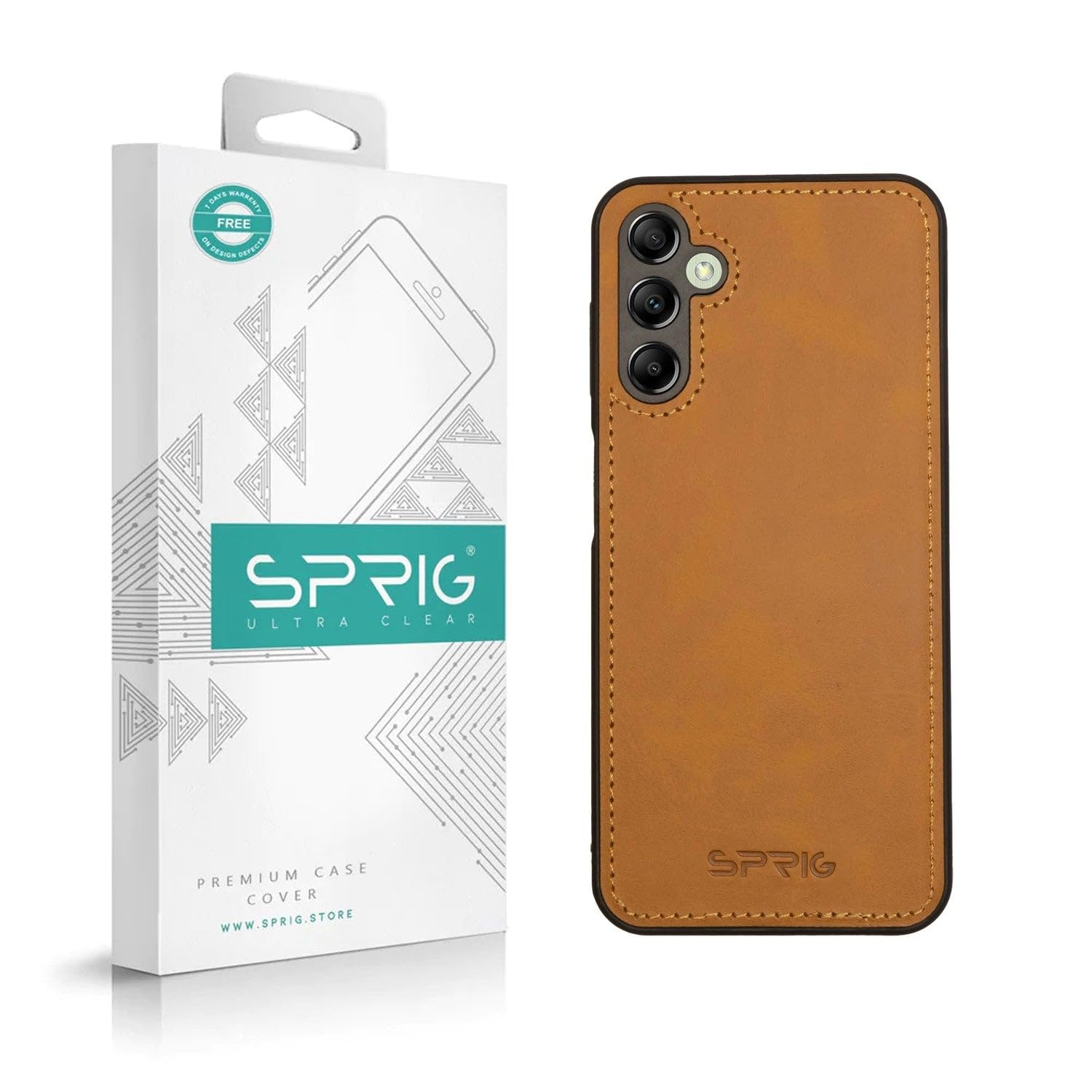 SPRIG Compatible with Samsung Galaxy A15 Phone Leather Premium Back Cover Drop Tested Shock Proof Case for Boys and Girls with Camera Protection (Light Brown) (B0CYCL5HQ1) Amazon Price History, Amazon Price Tracker