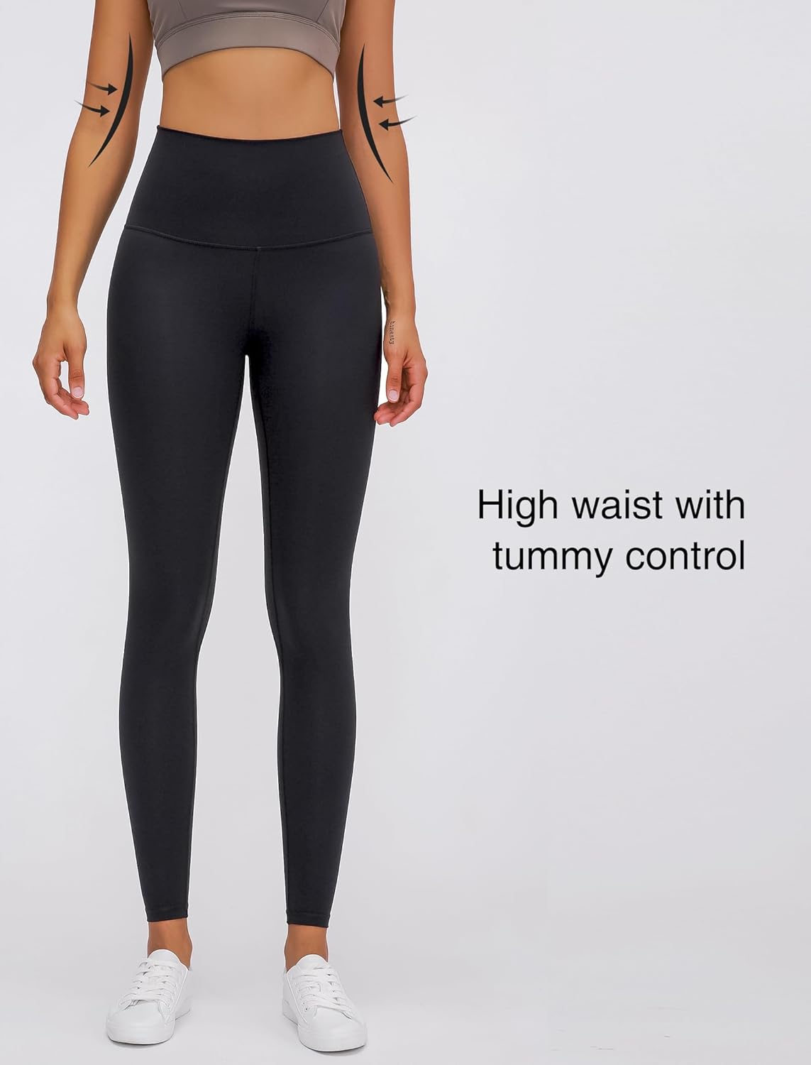 Yvette Womens High Waist Athletic Leggings with Inner Pockets Tummy Control Tights
