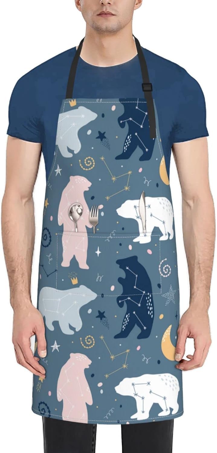 Amazon.co.jp: [RFSHOP] エプロン シロクマ 星座 キッチンエプロン な