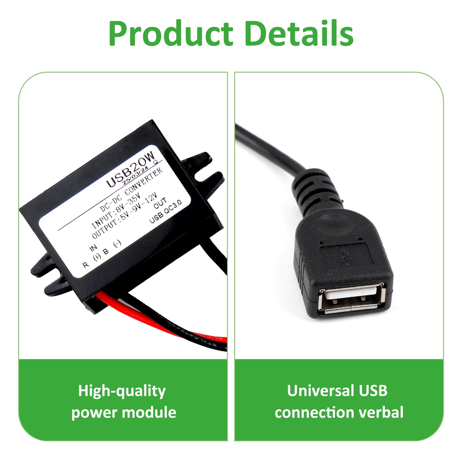 Convertitore DC DC 12V A 5V - Trasformatore 8V-32V To USB 5V 3A 15W, Impermeabile IP67 Per Auto, Barche, Camper - Foto 5