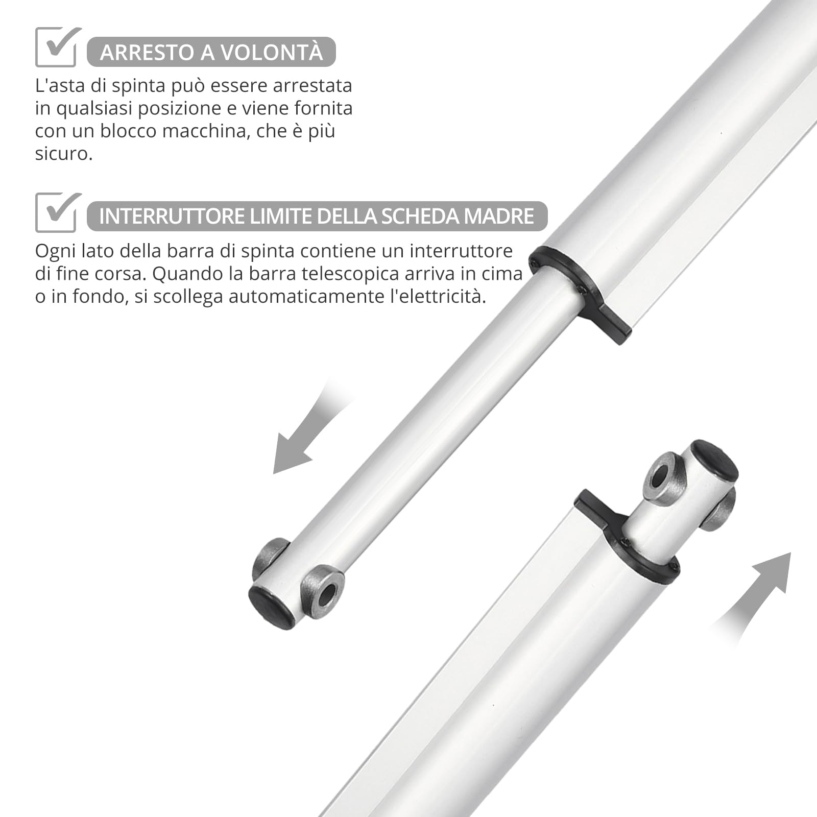 Justech Motore Elettrico DC 12V per Attuatore Lineare 6000N-200mm con Corsa Massima per Automobile Medica Apriporta Elettrici [Classe di efficienza energetica A+]