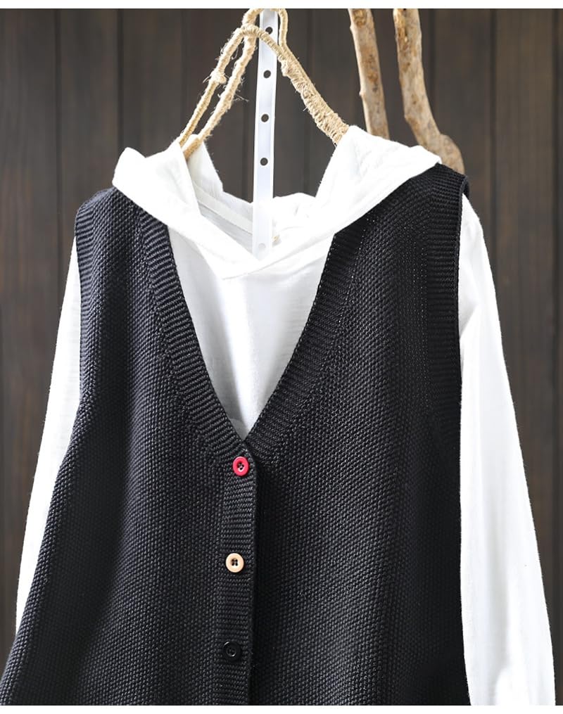 Strickweste Damen Ärmellos Damen Baumwollweste Ärmellos V Ausschnitt Mehrfarbig Mit Knopfleiste Strickweste Süß Locker Gestrickt Tanktop Herbst Basic Kurze Pullunder