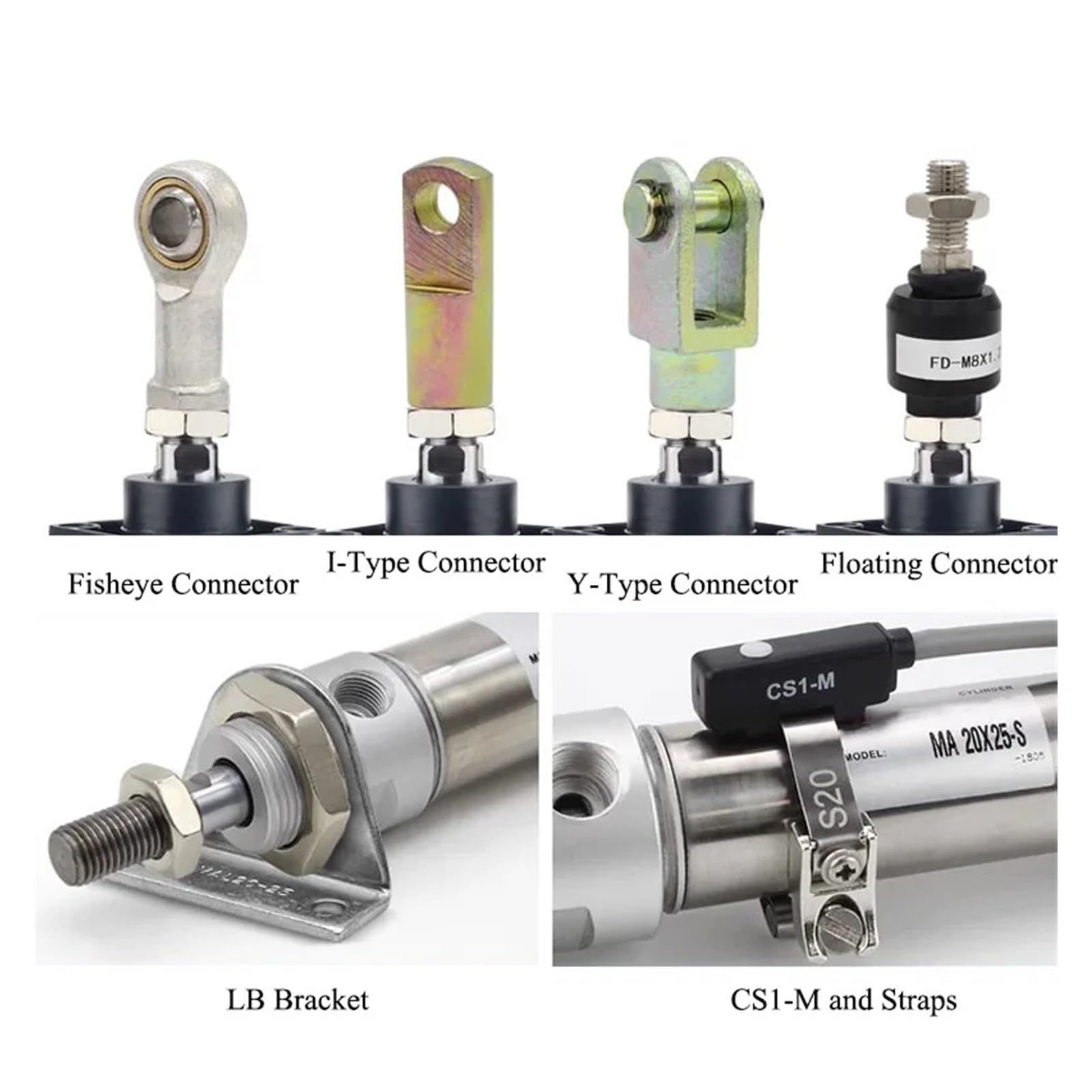 Pneumatikzylinder, Edelstahl, Mini-Doppeltwirkung, Einzelstange, 16/20/25/32/40, Zylinderdurchmesser 10 ~ 500 mm, Hub MA32 (Hub 350 mm, MA40-Bohrung 40 mm)