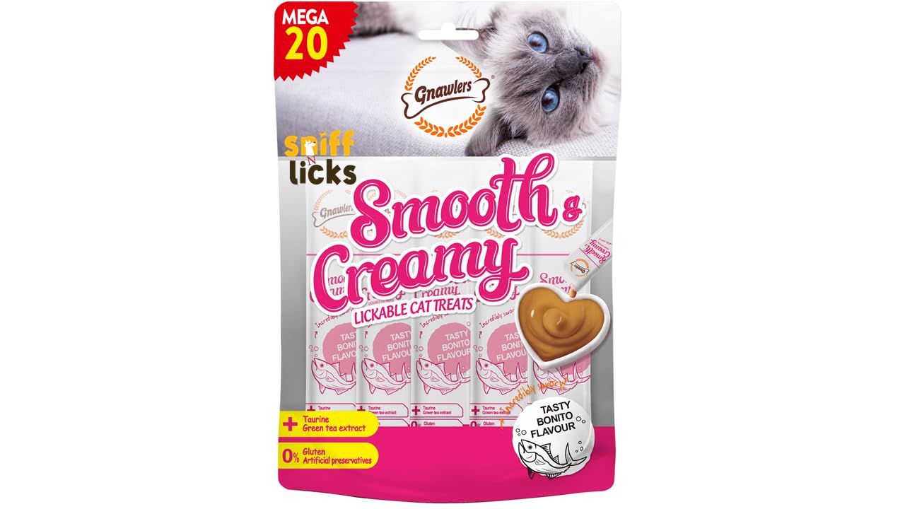 See full amazon price history chart for Gnawlers Lickable Wet Creamy Cat Treats with Tasty Bonito Flavour for Adult & Senior Cats, Healthy Cat Treat (Pack of 1x300g). Sold by Sniff N Licks Gnawlers Lickable Wet Creamy Cat Treats with Tasty Bonito Flavour for Adult & Senior Cats, Healthy Cat Treat (Pack of 1x300g). Sold by Sniff N Licks (B0CST2T5HC) Amazon Price History, Amazon Price Tracker