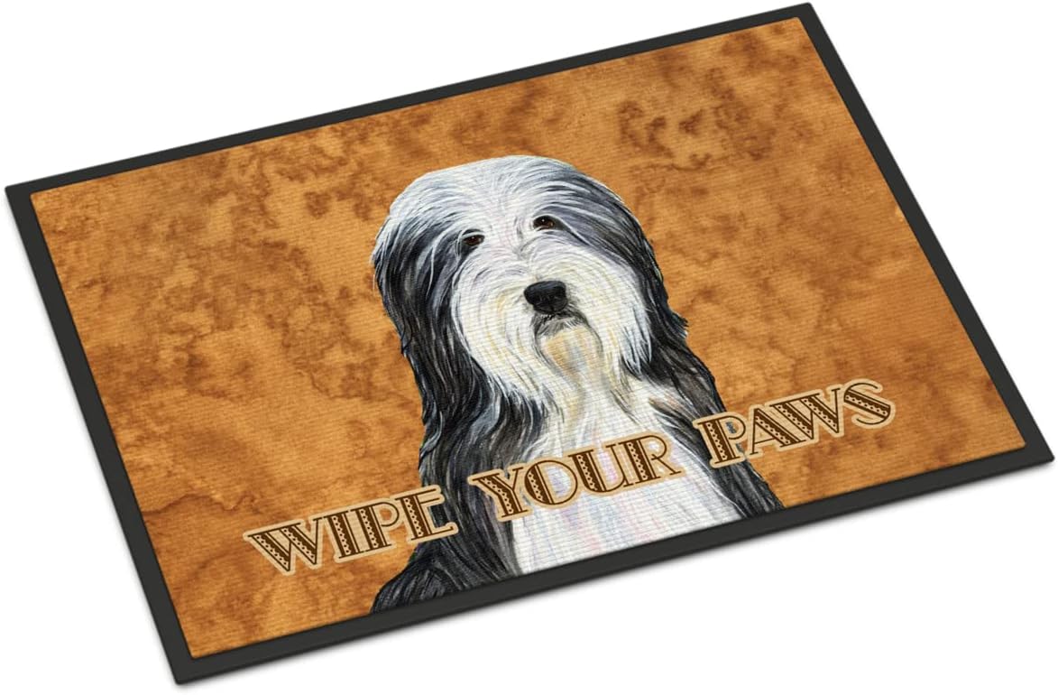 Caroline's Treasures Bearded Collie Wipe Your Paws Indoor or Outdoor Mat, 18" x 27", Multicolor