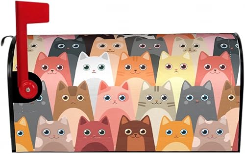 Miniatura 7 de Linda cubierta de buzón de gato de acuarela divertida magnética para primaveraverano cubierta grande para buzón de postes decoración del hogar