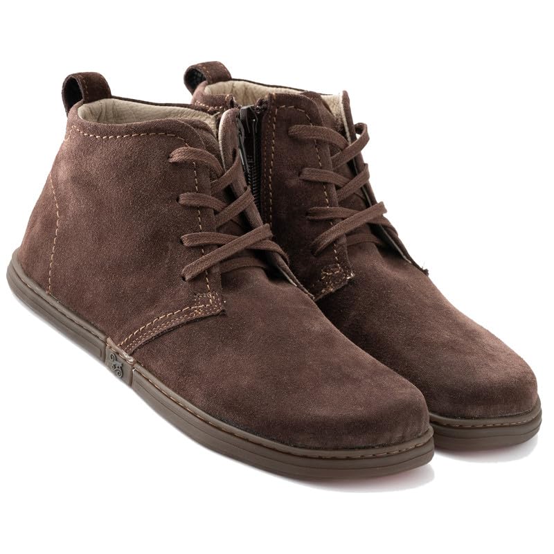 Magical Shoes Chukka Boots Zapatos descalzos para mujer y hombre, botas con cordones, botines chukka, botines hasta el tobillo, zapatos de cuero con cremallera, botines con cordones, botas mínimas,